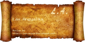 Lax Angyalka névjegykártya